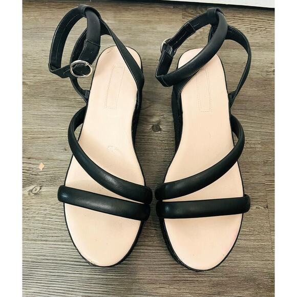 Avec Les Filles Sandals Black. Chunky platform ankle strap. - Picture 1 of 8